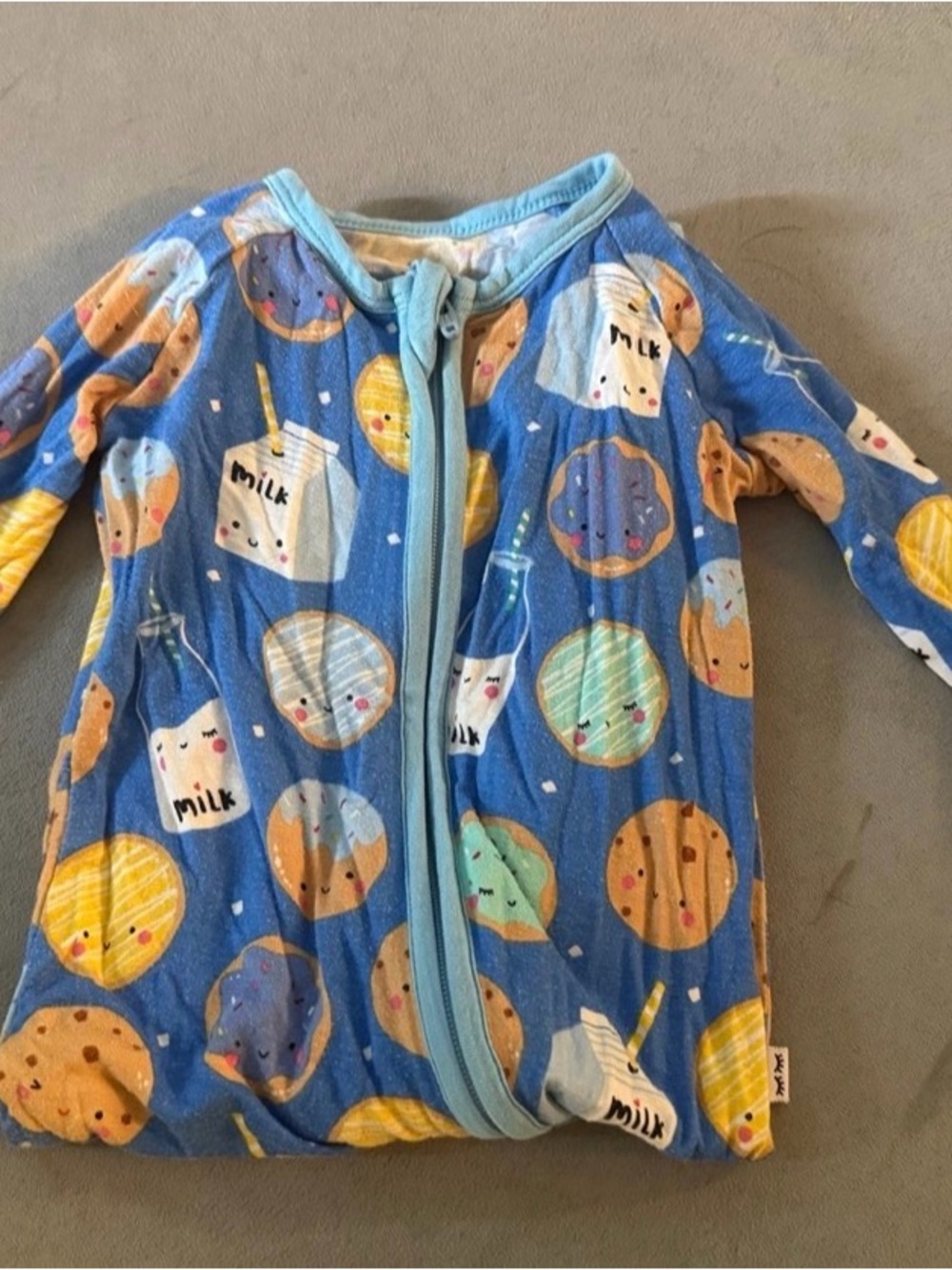 Little Sleepies Blue Cookies & Milk Zippy